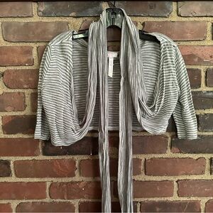 Free People Movement Giselle Wrap Top in Gray Stripe XS